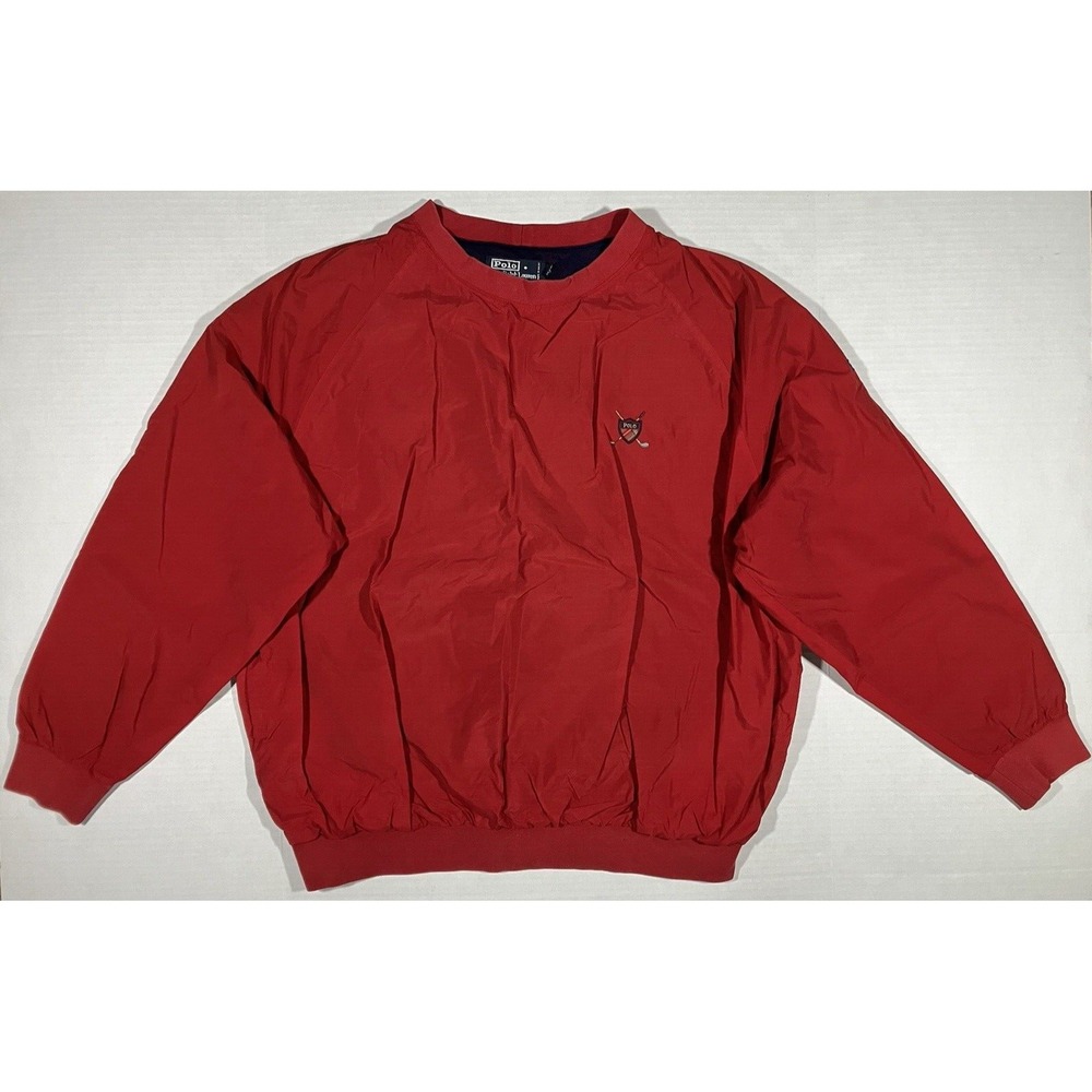 Polo Ralph Lauren Bomber Jacket Mens Large Harrington Red Soft Shell Vintage
